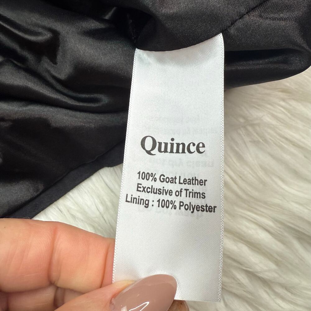 Quince 100% Suede Biker Jacket Charcoal Black Size L Goat Leather Classic NWT - Picture 16 of 16